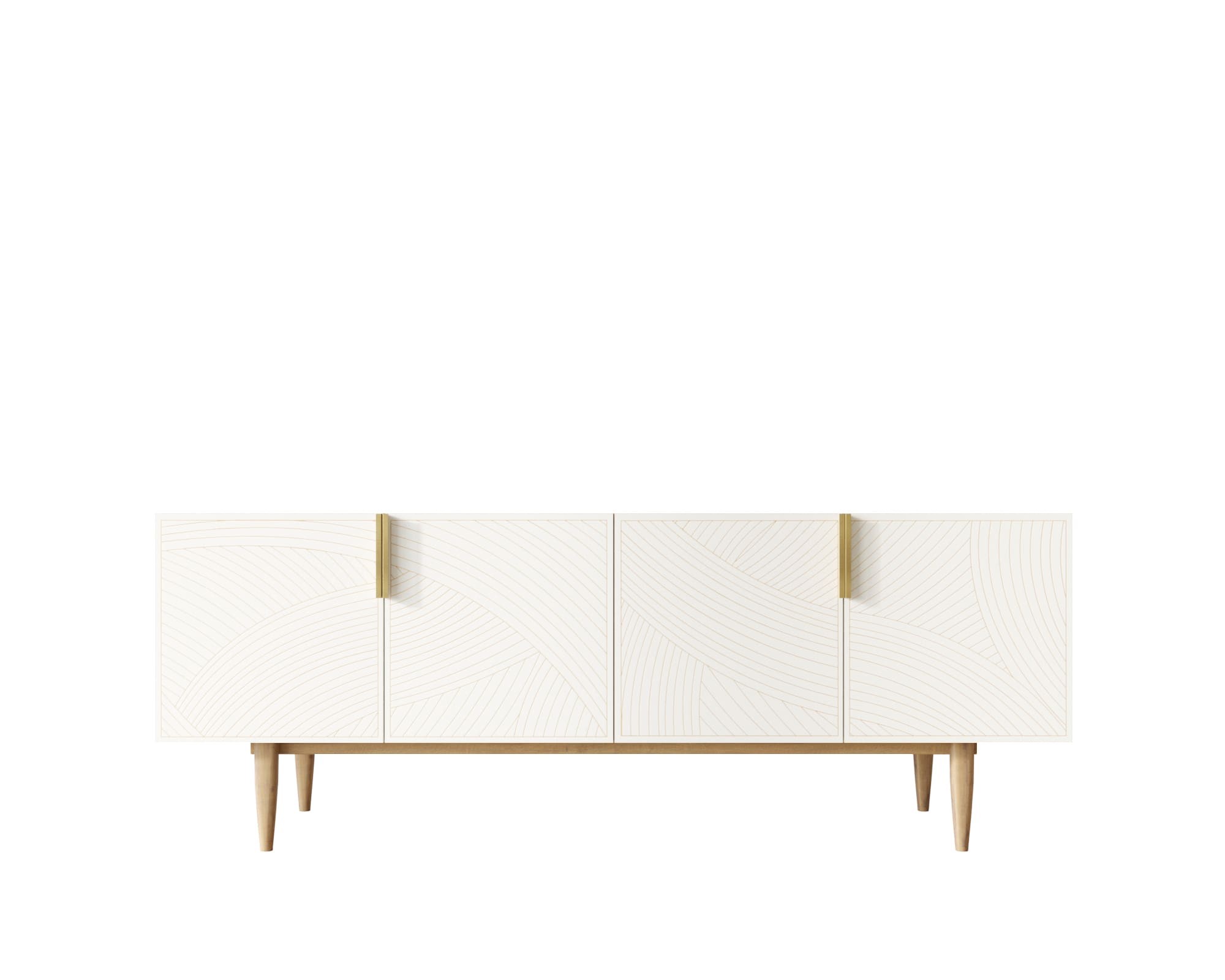 Комод под TV Line с четырьмя дверками светло-бежевого цвета