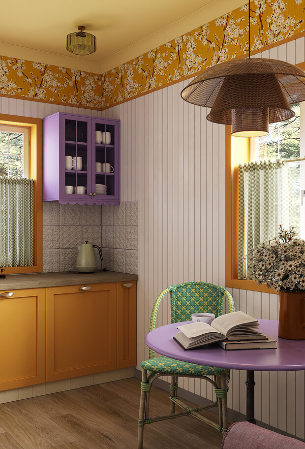 Фотография: Кухня и столовая в стиле Прованс и Кантри, Эклектика, Проект дня, Дача, Дом и дача, Ирина Собыленская, 1 комната, до 40 метров, Смоленская область – фото на INMYROOM