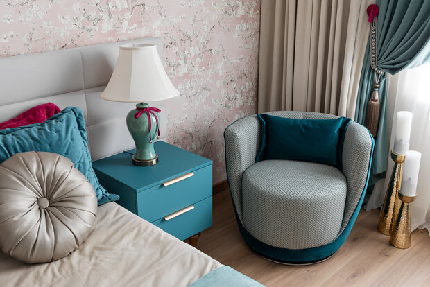 Фотография: Спальня в стиле Классический, Современный, Квартира, Проект недели, Кирпичный дом, 1 комната, 40-60 метров, Тамбов, Студия архитектуры и дизайна Zest, Галина Звездина – фото на INMYROOM