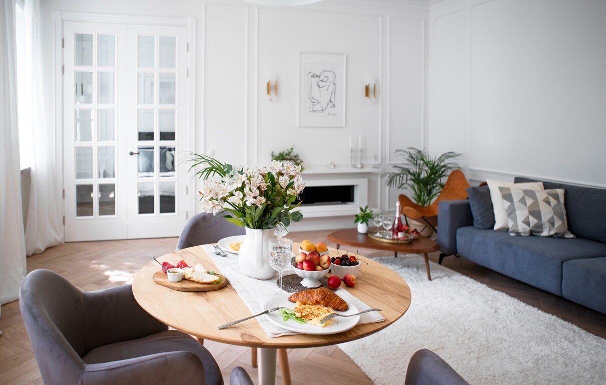 Фотография: Гостиная в стиле Скандинавский, Эклектика, Минимализм, Квартира, Проект недели, Москва, 2 комнаты, 40-60 метров, Ольга Семашева – фото на INMYROOM