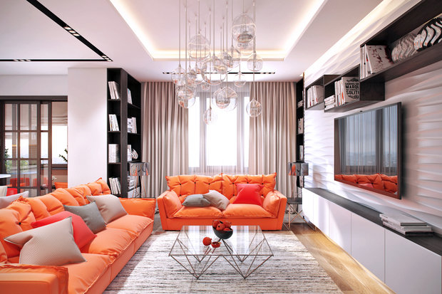 Фото из портфолио Мандариновый всплеск – фотографии дизайна интерьеров на INMYROOM