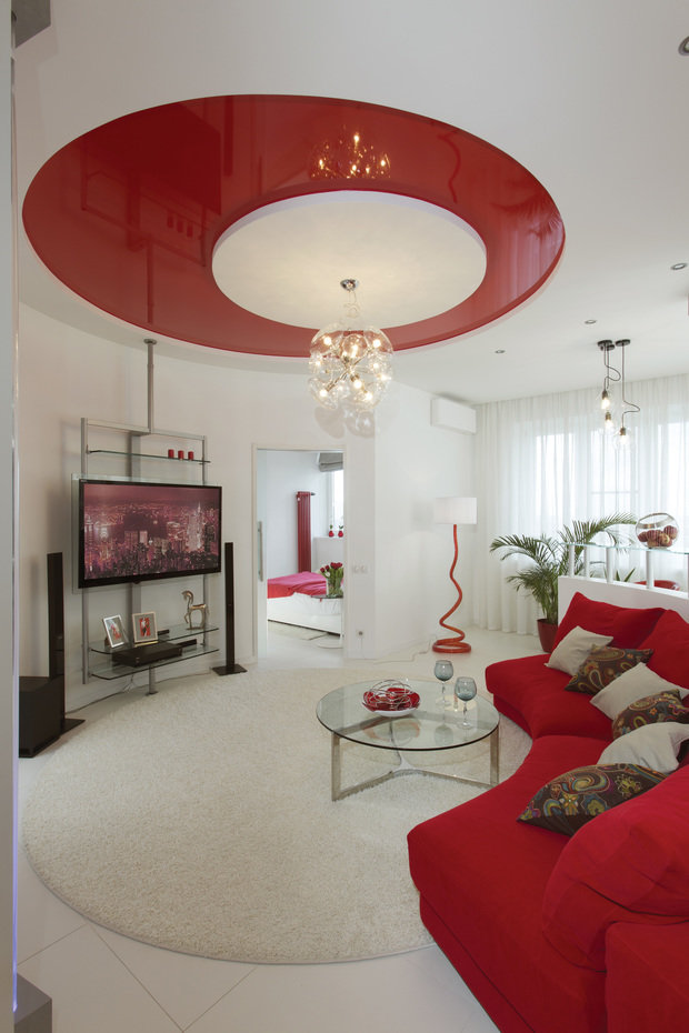 Фотография: Гостиная в стиле Хай-тек, Квартира, Цвет в интерьере, Дома и квартиры, Белый – фото на INMYROOM