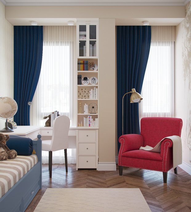 Фотография: Детская в стиле Классический, Современный, Квартира, Проект недели, Химки, Екатерина Попова, Московская область, Студия 3.14, Тимур Абдрахманов, Борис Комаровский, новостройка, Алена Горшкова, Монолитный дом, 4 и больше, Более 90 метров – фото на INMYROOM