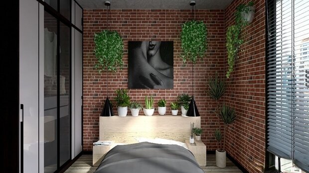 Фото из портфолио Небольшая спальня лофт – фотографии дизайна интерьеров на INMYROOM