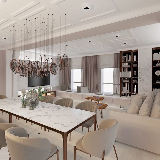 Фото из портфолио проект 3-х комнатной квартиры в современном классическом стиле, жк особняк, г. Ижевск – фотографии дизайна интерьеров на INMYROOM