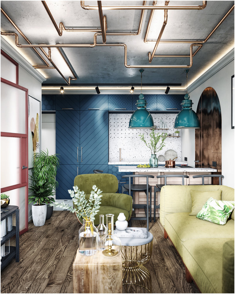 Фотография: Кухня и столовая в стиле Лофт, Эклектика, Квартира, Проект дня, Санкт-Петербург, Макс Жуков, ToTaste Studio, 2 комнаты, 3 комнаты, 40-60 метров, 60-90 метров – фото на INMYROOM