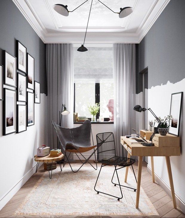 Фотография: Кабинет в стиле Лофт, Эклектика, Квартира, Проект недели, Москва, 3 комнаты, 60-90 метров, Анна Показаньева – фото на INMYROOM