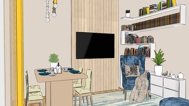 Фото из портфолио Скетч гостиной – фотографии дизайна интерьеров на INMYROOM
