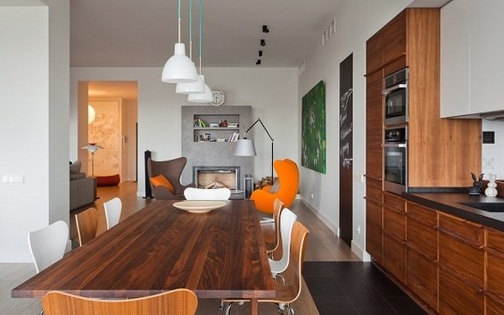 Фотография: Кухня и столовая в стиле Минимализм, Квартира, Дома и квартиры, Большие окна – фото на INMYROOM