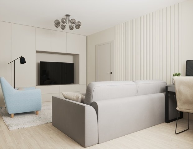 Фото из портфолио Проект однокомнатной квартиры – фотографии дизайна интерьеров на INMYROOM