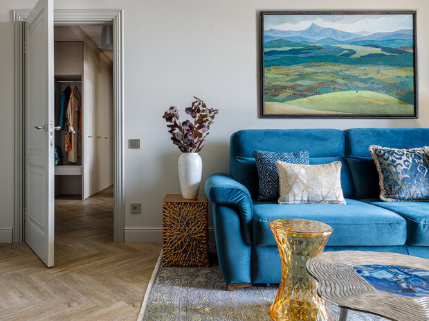 Фотография: Гостиная в стиле Современный, Эклектика, Квартира, Проект дня, 2 комнаты, 60-90 метров, Уфа, Лилия Усманова – фото на INMYROOM