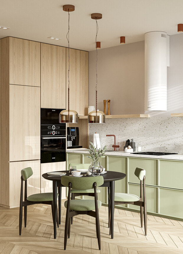 Фотография: Кухня и столовая в стиле Современный, Квартира, Проект недели, Санкт-Петербург, 2 комнаты, 60-90 метров, Студия дизайна Максимаджи – фото на INMYROOM