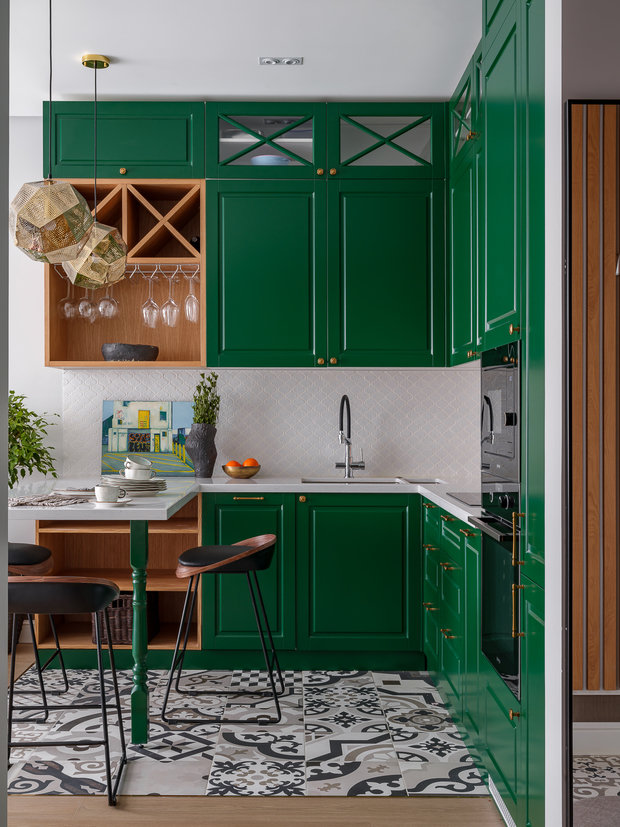 Фотография: Кухня и столовая в стиле Современный, Квартира, Проект недели, Москва, 3 комнаты, 40-60 метров, 60-90 метров, Светлана Капустина – фото на INMYROOM