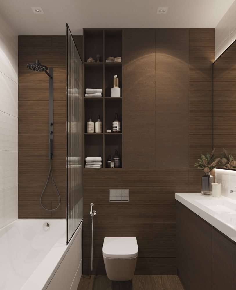 Фотография: Ванная в стиле Современный, Квартира, Проект недели, Москва, Юлия Чернова, 1 комната, до 40 метров – фото на INMYROOM