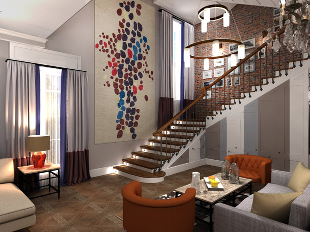 Фото из портфолио Коттедж «Прогулка» в классическом американском стиле с элементами лофта и востока – фотографии дизайна интерьеров на INMYROOM