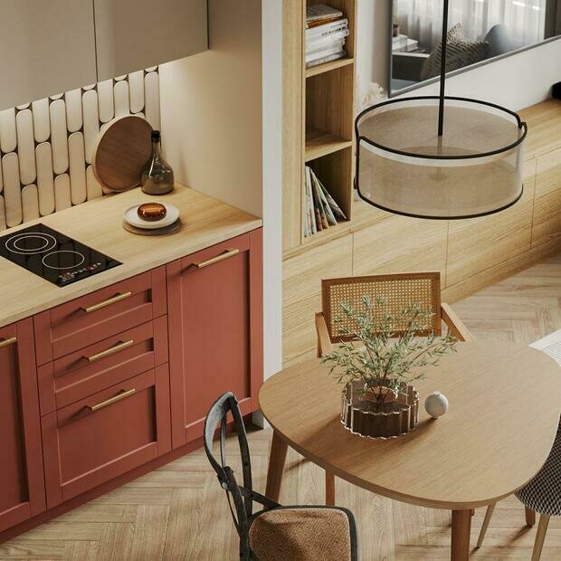 Фотография: Кухня и столовая в стиле Современный, Эклектика, Винтажный, Квартира, Проект недели, Санкт-Петербург, 2 комнаты, до 40 метров, 40-60 метров, Студия дизайна Максимаджи – фото на INMYROOM