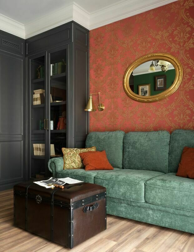 Фотография: Гостиная в стиле Классический, Эклектика, Винтажный, Квартира, Проект дня, Калининград, 1 комната, 40-60 метров, Анна Миклашевская – фото на INMYROOM