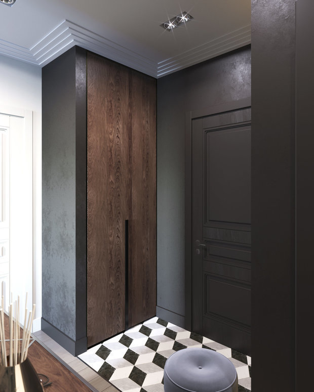 Фотография: Прихожая в стиле Современный, Советы, отделка пола, Отделка стен, Cubiq Studio, Юлия Калеми, Ольга Васильева, Ирина Петрова, Руслан Просвирин, Студия Brush Up, Dali-Decor – фото на INMYROOM