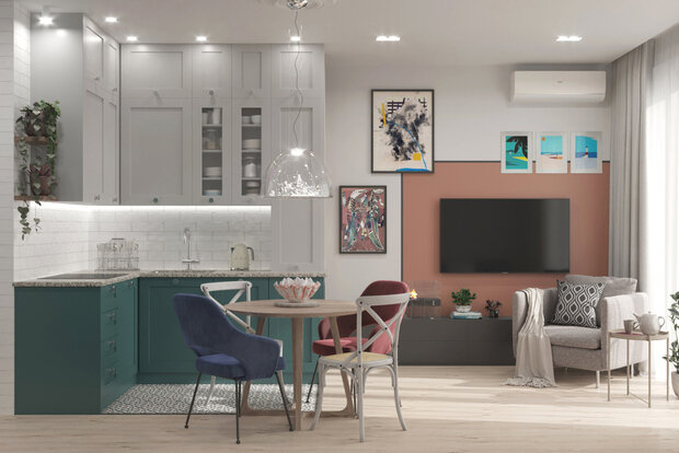 Фотография: Кухня и столовая в стиле Современный, Квартира, Проект недели, Москва, 2 комнаты, 40-60 метров, Тор-Ард – фото на INMYROOM
