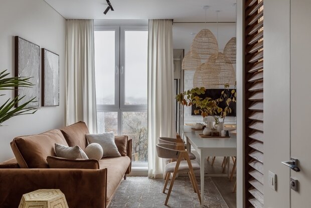 Фотография: Кухня и столовая в стиле Современный, Эко, Квартира, Проект недели, Сочи, 2 комнаты, 40-60 метров – фото на INMYROOM