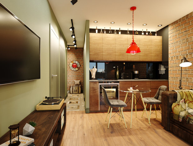 Фото из портфолио Мини-лофт для байкера – фотографии дизайна интерьеров на INMYROOM