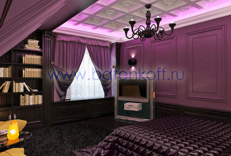 Дизайн подростковой в клубном стиле от Батенькофф в таунхаусе. Поселок Палникс.