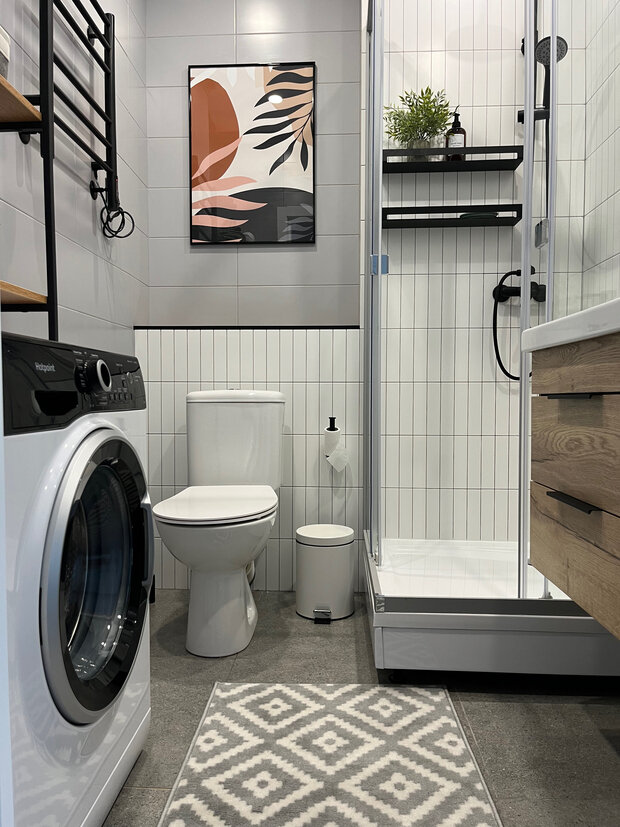 Фотография: Ванная в стиле Скандинавский, Современный, Малогабаритная квартира, Студия, Проект недели, Красногорск, Монолитный дом, Путилково, до 40 метров, Елена Мухачева – фото на INMYROOM