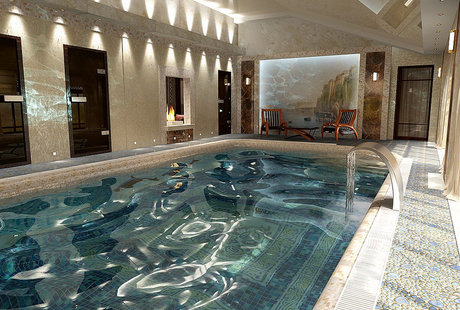 Сауна и бассейн в загородном доме