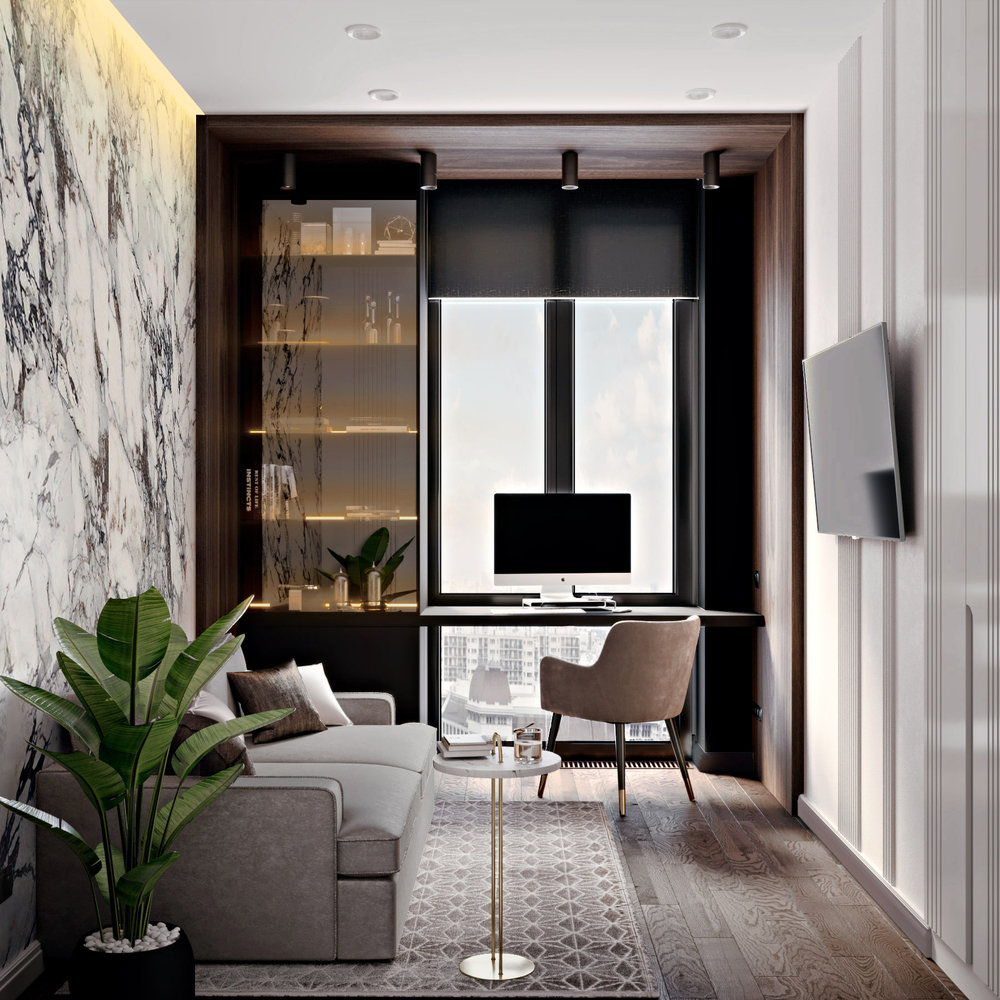 Фотография: Кабинет в стиле Современный, Классический, Квартира, Проект недели, Москва, 3 комнаты, 60-90 метров, Александра Гартке – фото на INMYROOM Фотография: Кабинет в стиле Современный, Классический, Квартира, Проект недели, Москва, 3 комнаты, 60-90 метров, Александра Гартке – фото на INMYROOM