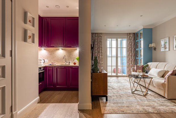 Фотография: Кухня и столовая в стиле Классический, Современный, Квартира, Проект недели, Реутов, Монолитный дом, 2 комнаты, 40-60 метров, Наталья Широкорад – фото на INMYROOM