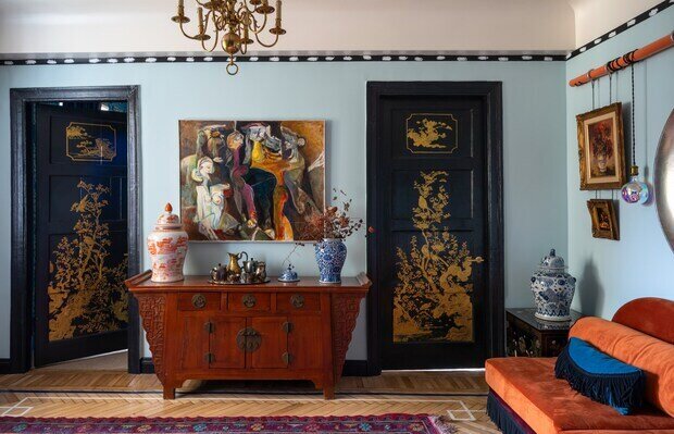 Фотография: Гостиная в стиле Современный, Восточный, Эклектика, Винтажный, Квартира, Проект дня, Ростов-на-Дону, Кирпичный дом, 3 комнаты, 60-90 метров, Светлана Андреева-Щепетева – фото на INMYROOM