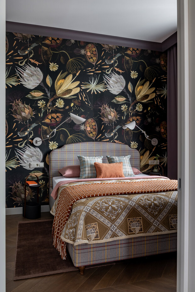 Фотография: Спальня в стиле Современный, Квартира, Проект дня, Москва, 2 комнаты, 60-90 метров, Кристина Квартальнова – фото на INMYROOM