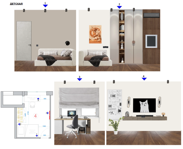Фото из портфолио Проект квартиры 60м2 в Москве – фотографии дизайна интерьеров на INMYROOM