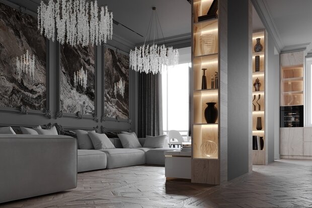 Фото из портфолио Гостиная. Кухня. Ванная. Duderhof Club – фотографии дизайна интерьеров на INMYROOM