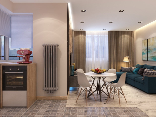 Фотография: Гостиная в стиле Минимализм, Эко, Современный, Эклектика, Квартира, Проект недели, Монолитный дом, 3 комнаты, 60-90 метров, Москав, Liberta Interior, Инна Кликина – фото на INMYROOM