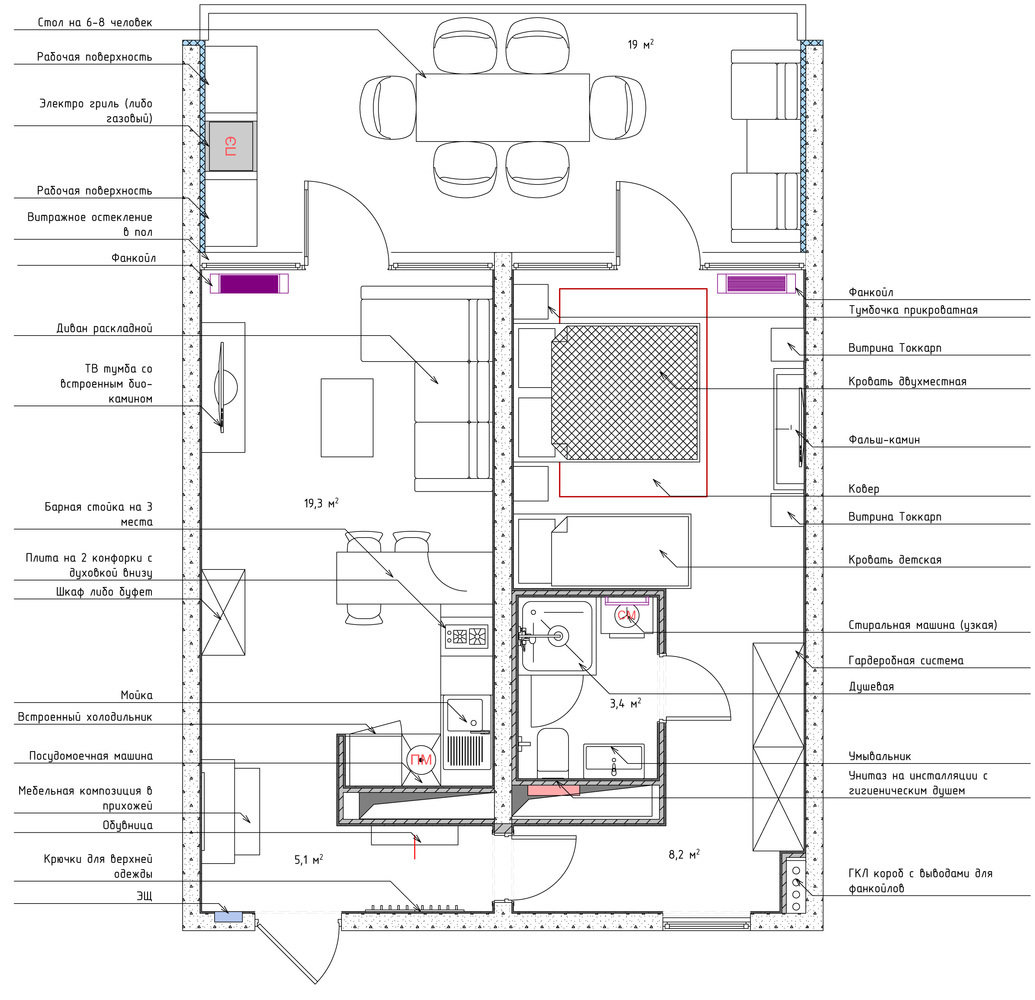 План с расстановкой мебели План с расстановкой мебели