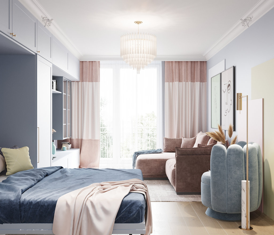 Фотография: Спальня в стиле Современный, Квартира, Проект недели, Санкт-Петербург, Елена Иванова, 3 комнаты, Более 90 метров – фото на INMYROOM