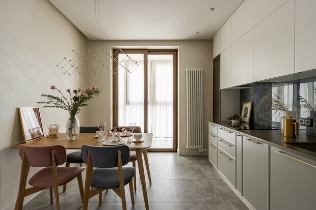 Фотография: Кухня и столовая в стиле Современный, Квартира, Проект недели, Санкт-Петербург, 1 комната, 40-60 метров, Полина Андреева – фото на INMYROOM