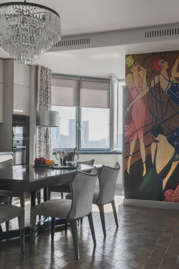 Фотография: Кухня и столовая в стиле Классический, Современный, Эклектика, Квартира, Проект недели, Москва, новостройка, Ольга Мелекесцева, Надежда Каппер, Монолитный дом, 2 комнаты, Более 90 метров, ЖК «Пырьева 9» – фото на INMYROOM