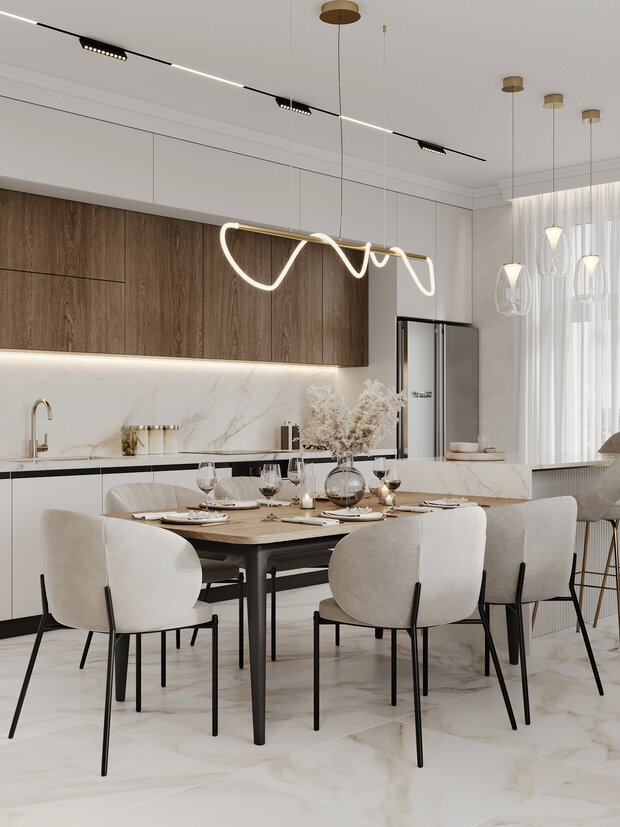 Фото из портфолио Дизайн интерьера квартиры в ЖК «Черная Речка 41» в стиле современный минимализм с элементами классики – фотографии дизайна интерьеров на INMYROOM