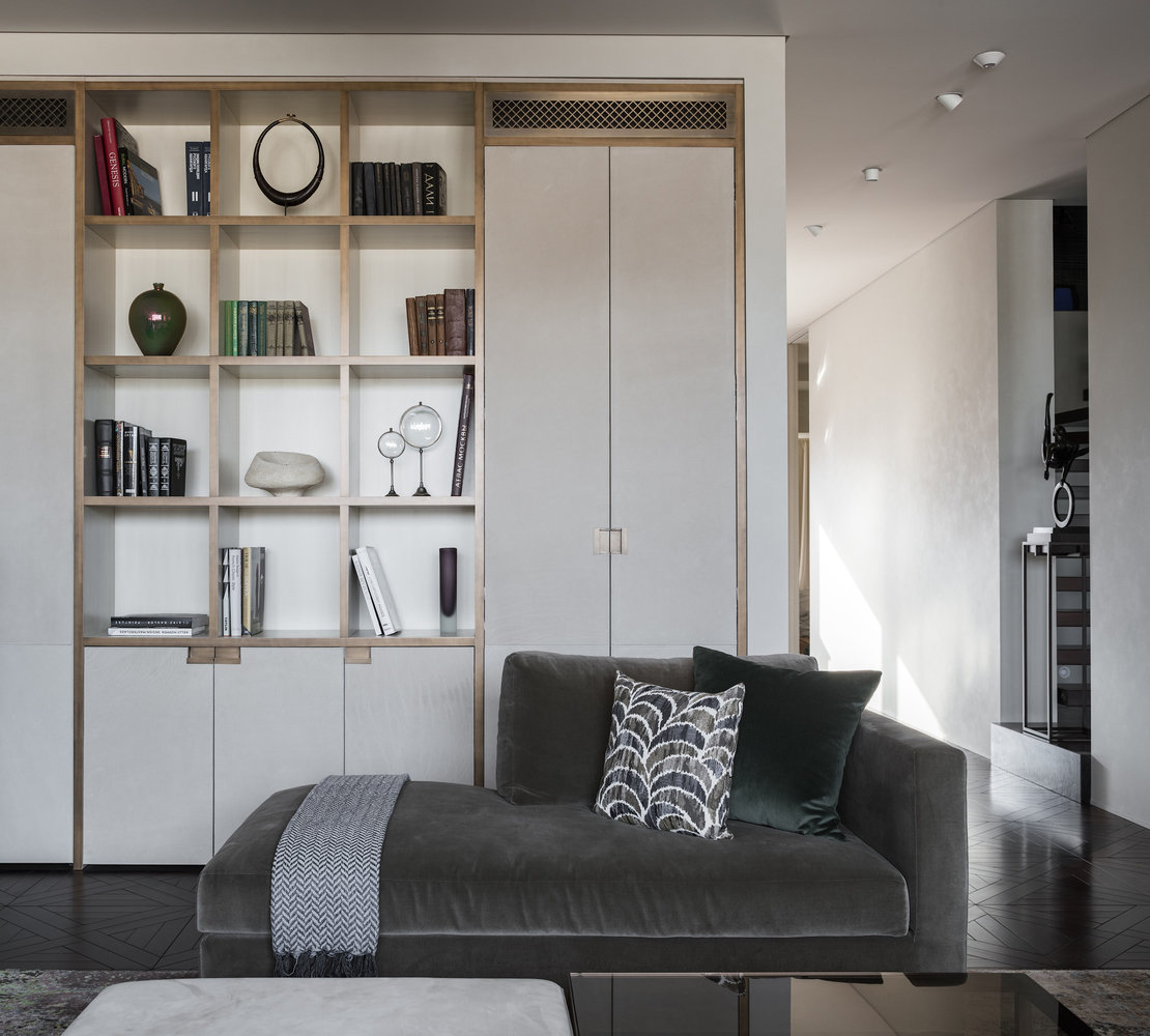 Фотография: Гостиная в стиле Современный, Квартира, Проект недели, Пентхаус, Арх.ПРЕДМЕТ, Оксана Ситникова, Монолитный дом, 4 и больше, Более 90 метров, #эксклюзивныепроекты, Татьяна Минина – фото на INMYROOM