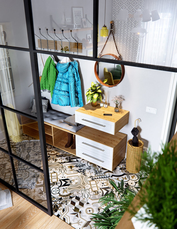 Фотография: Прихожая в стиле Скандинавский, Гид, идеи обустройства прихожей, дизайн прихожей, как оформить маленькую прихожую, Cubiq Studio, We Create Studio, Диана Пономарева, Олег Минц, Наталья Краснобородько, INT2architecture, маленькая прихожая, Алена Еременко, Максим Новинский – фото на INMYROOM