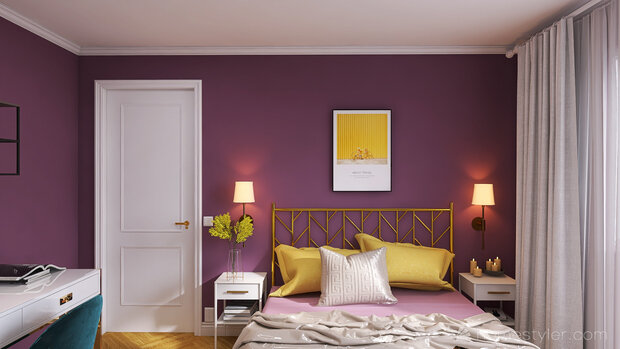 Фото из портфолио Фиолетовая спальня – фотографии дизайна интерьеров на INMYROOM