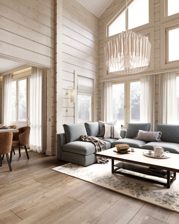 Фото из портфолио Загородный дом из бруса в поселке Смолячково – фотографии дизайна интерьеров на INMYROOM