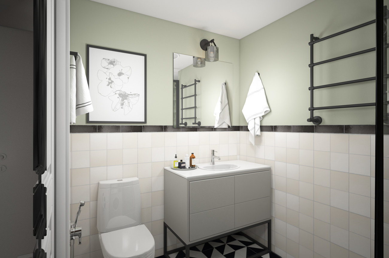 Фотография: Ванная в стиле Скандинавский, Детская, Лофт, Квартира, Проект недели, Москва – фото на INMYROOM