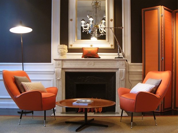 Фотография: Гостиная в стиле Прованс и Кантри, Классический, Современный, Эклектика, Декор интерьера, Дизайн интерьера, Цвет в интерьере, Оранжевый – фото на INMYROOM