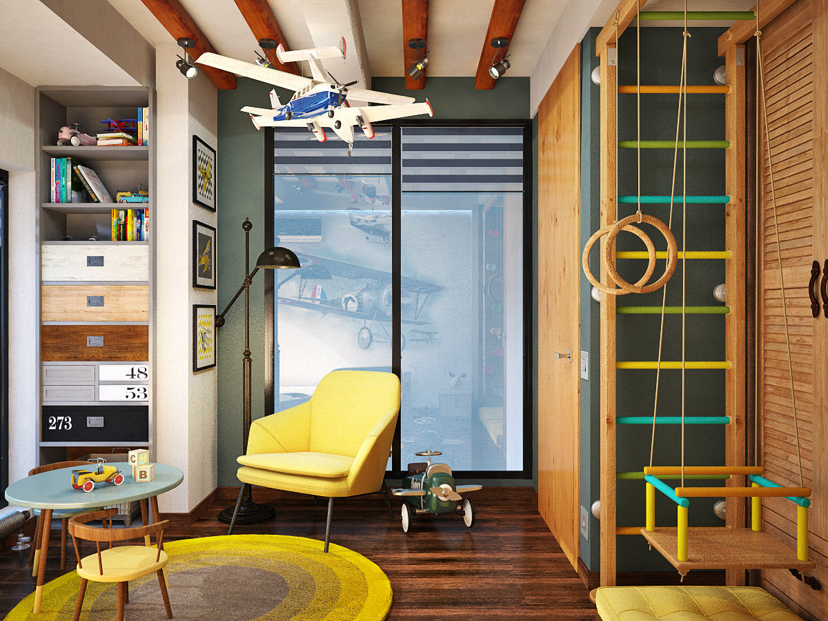 Фото из портфолио Детская комната в стиле авиа для юного летчика – фотографии дизайна интерьеров на INMYROOM Фото из портфолио Детская комната в стиле авиа для юного летчика – фотографии дизайна интерьеров на INMYROOM