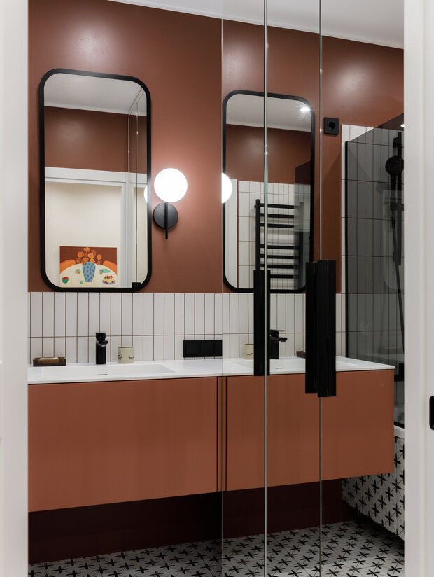 Фотография: Ванная в стиле Современный, Квартира, Проект дня, Москва, 2 комнаты, 40-60 метров, Екатерина Пашнина – фото на INMYROOM