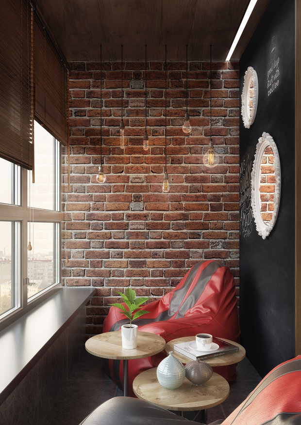 Фотография: Балкон в стиле Лофт, Квартира, Проект недели, Москва, Ольга Райская, Монолитный дом, 2 комнаты, 60-90 метров – фото на INMYROOM