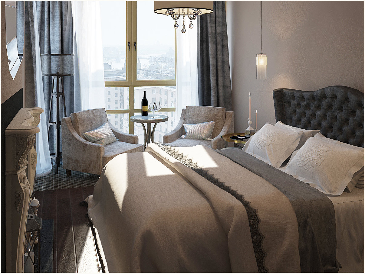 Фотография: Спальня в стиле Прованс и Кантри, Квартира, Цвет в интерьере, Дома и квартиры, Проект недели, Серый – фото на INMYROOM